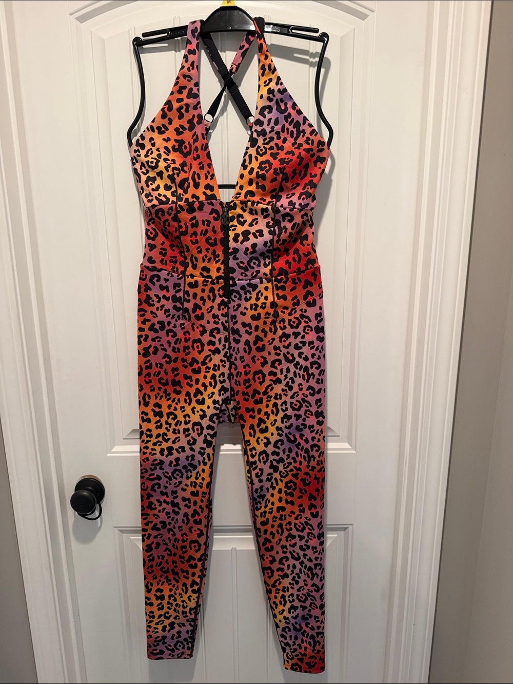 Savage X Fenty Multicolor Leopard Halter bodysuit.